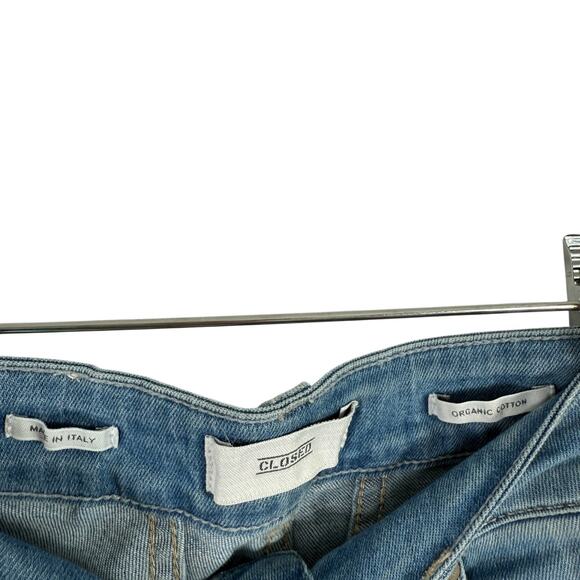 CLOSED Denim Glow Up Flared Jeans Wide Leg Hellblau Distressed Womens 25 - Picture 5 of 11